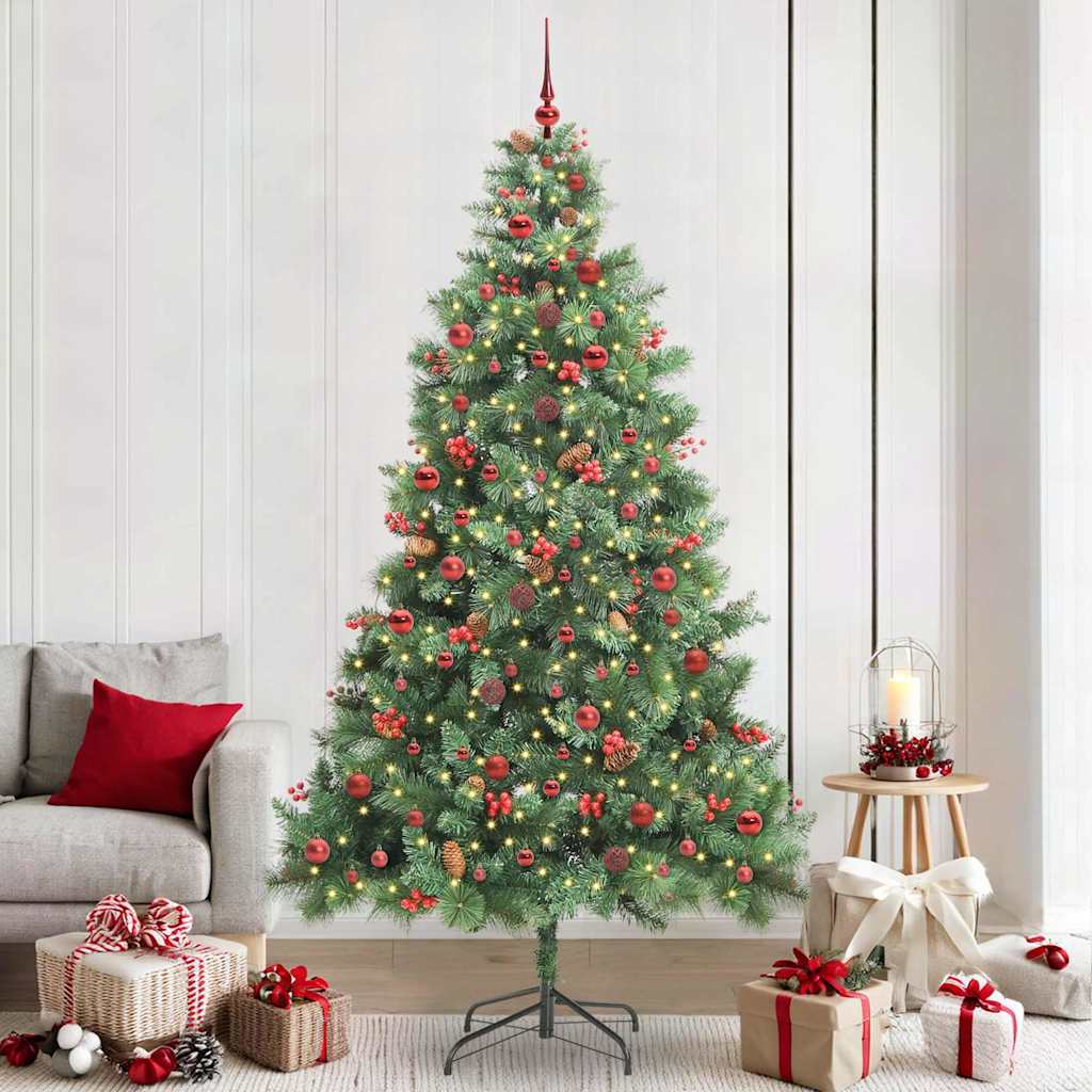 Albero di Natale artificiale 300 LED Bianco caldo PVC e Metallo