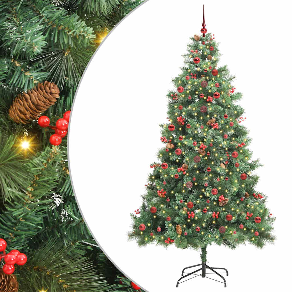 Albero di Natale artificiale 300 LED Bianco caldo PVC e Metallo