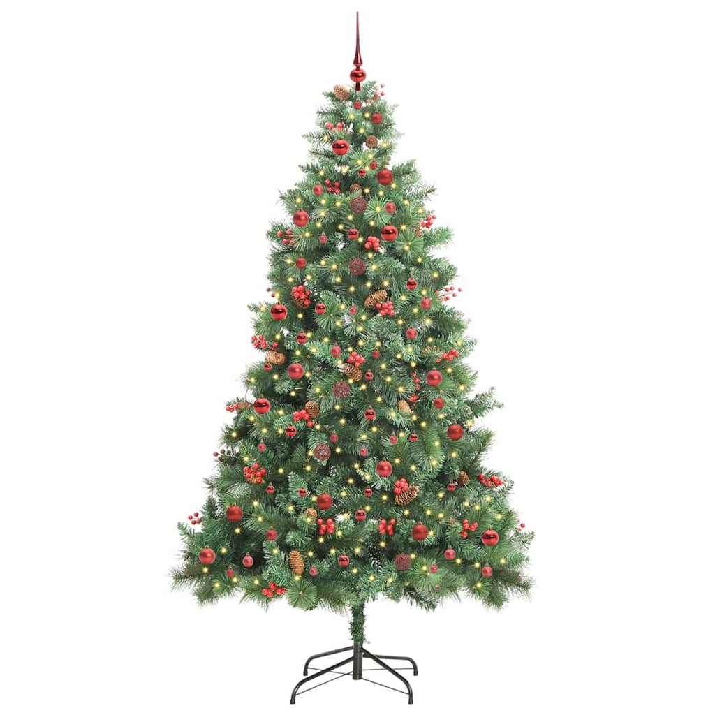 Albero di Natale artificiale 300 LED Bianco caldo PVC e Metallo