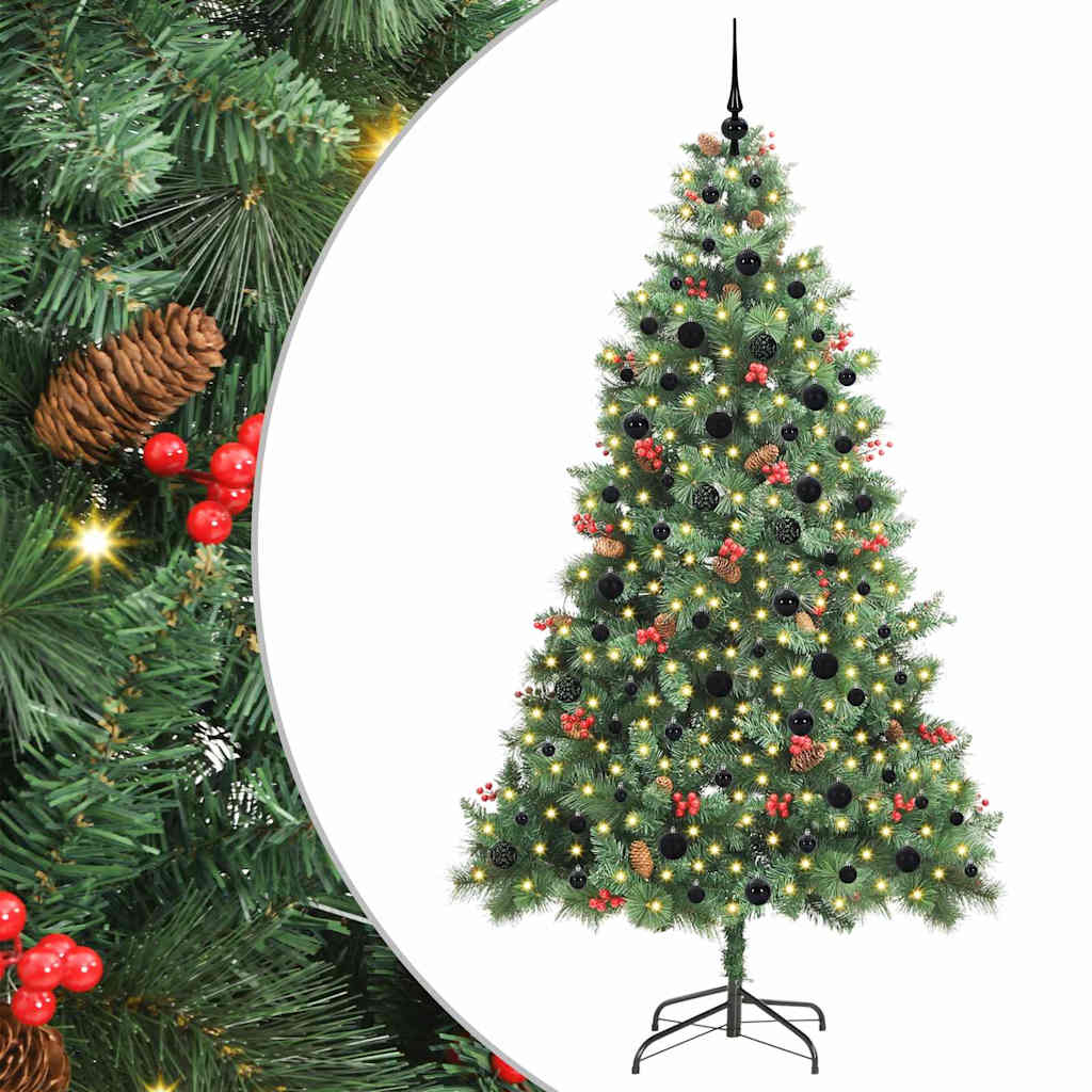 Albero di Natale artificiale 300 LED Bianco caldo PVC e Metallo
