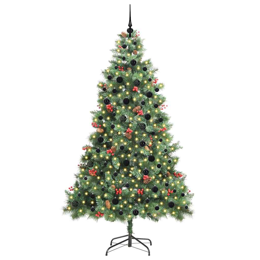 Albero di Natale artificiale 300 LED Bianco caldo PVC e Metallo