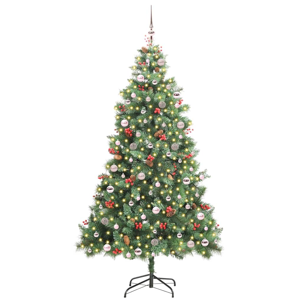 Albero di Natale artificiale 300 LED Bianco caldo PVC e Metallo