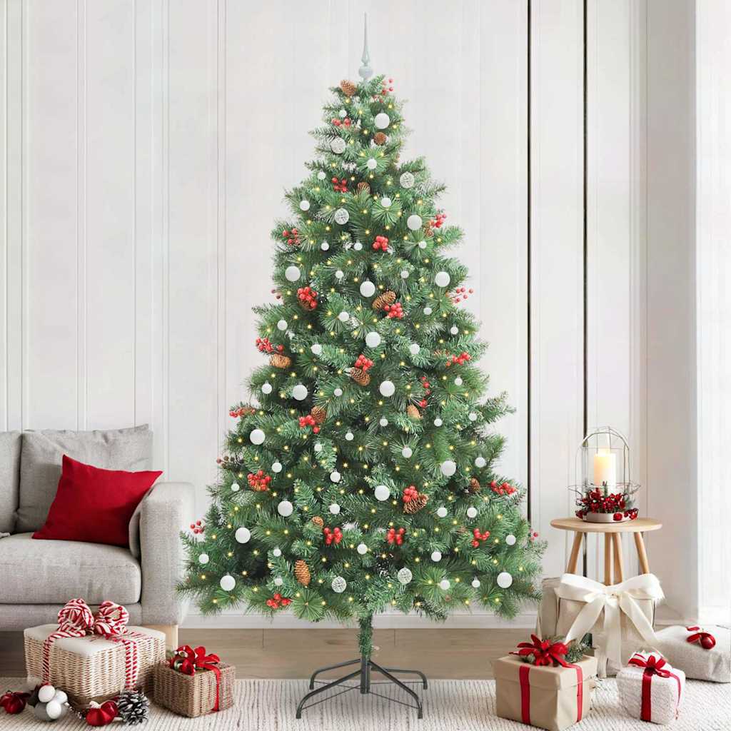 Albero di Natale artificiale 300 LED Bianco caldo PVC e Metallo
