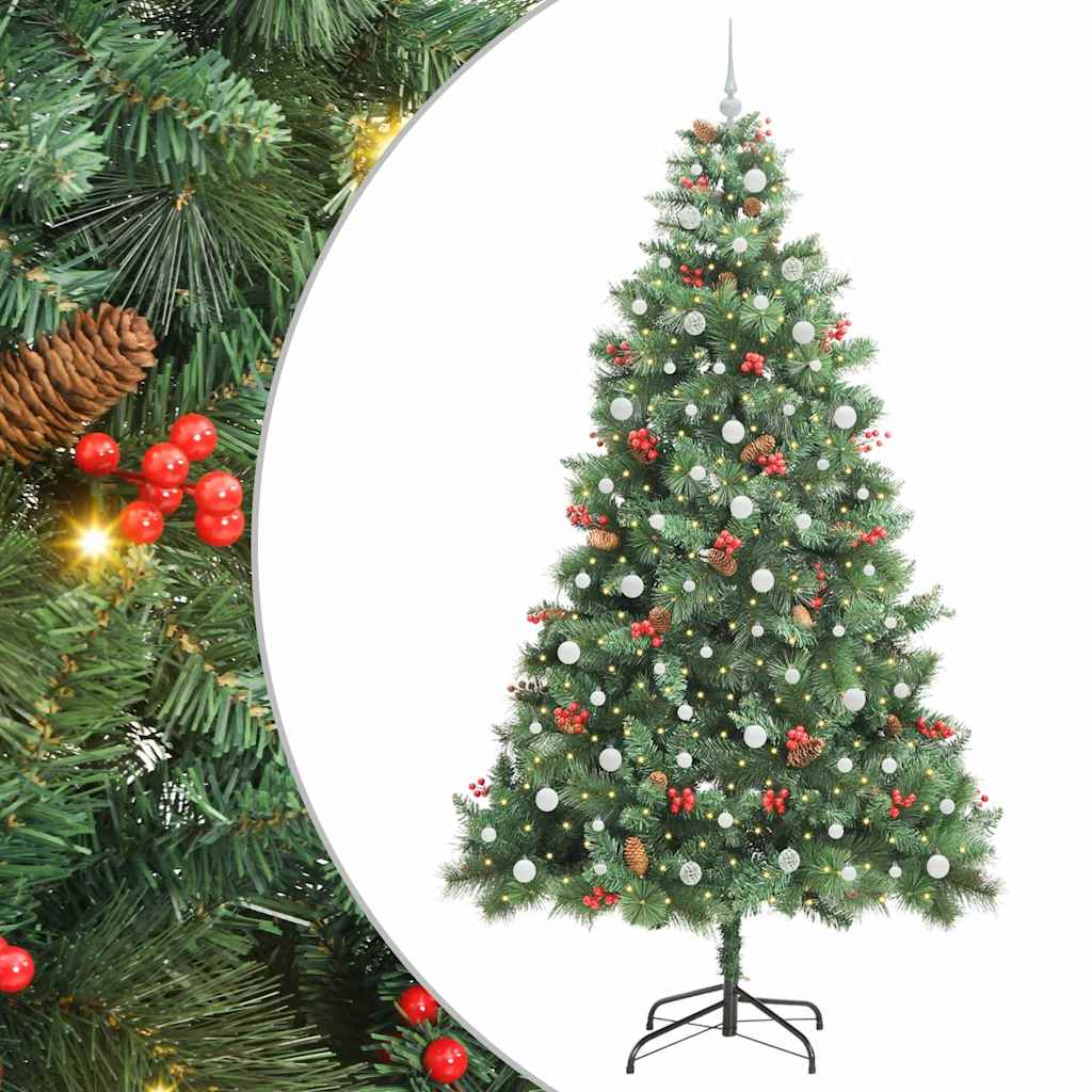 Albero di Natale artificiale 300 LED Bianco caldo PVC e Metallo