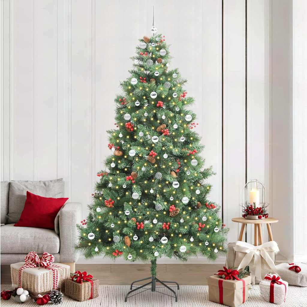 Albero di Natale artificiale 300 LED Bianco caldo PVC e Metallo