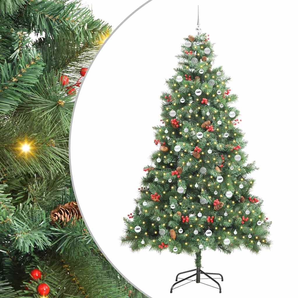 Albero di Natale artificiale 300 LED Bianco caldo PVC e Metallo