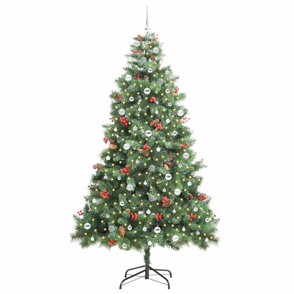 Albero di Natale artificiale 300 LED Bianco caldo PVC e Metallo
