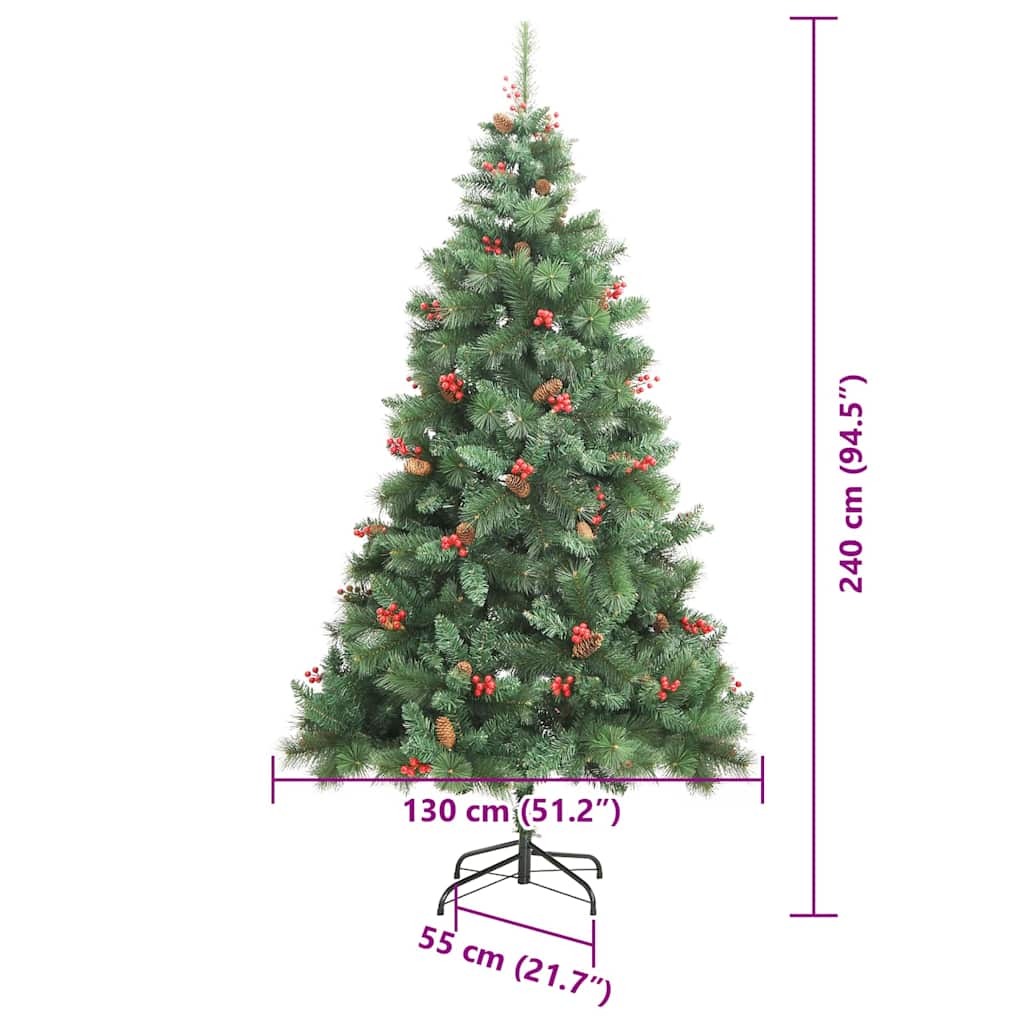 Albero di Natale artificiale 300 LED Bianco caldo PVC e Metallo