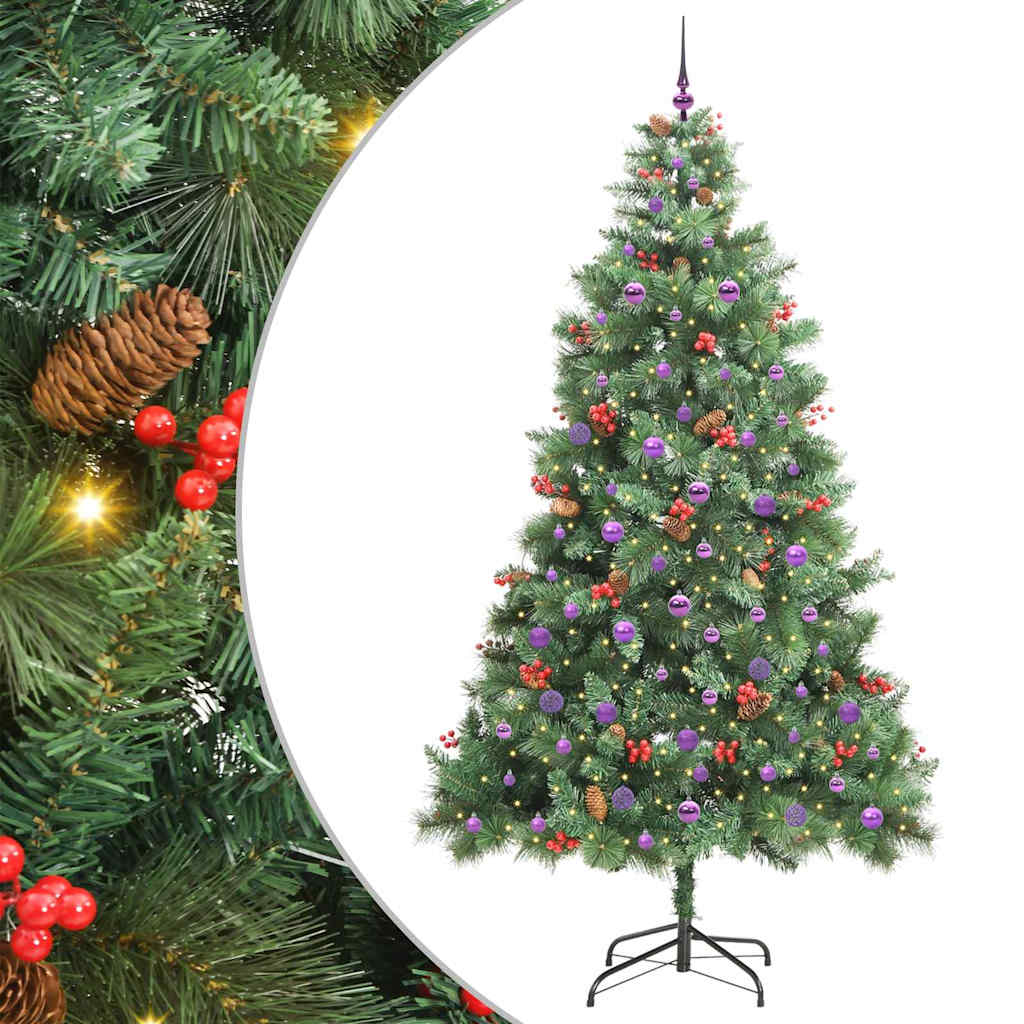 Albero di Natale artificiale 300 LED Bianco caldo PVC e Metallo