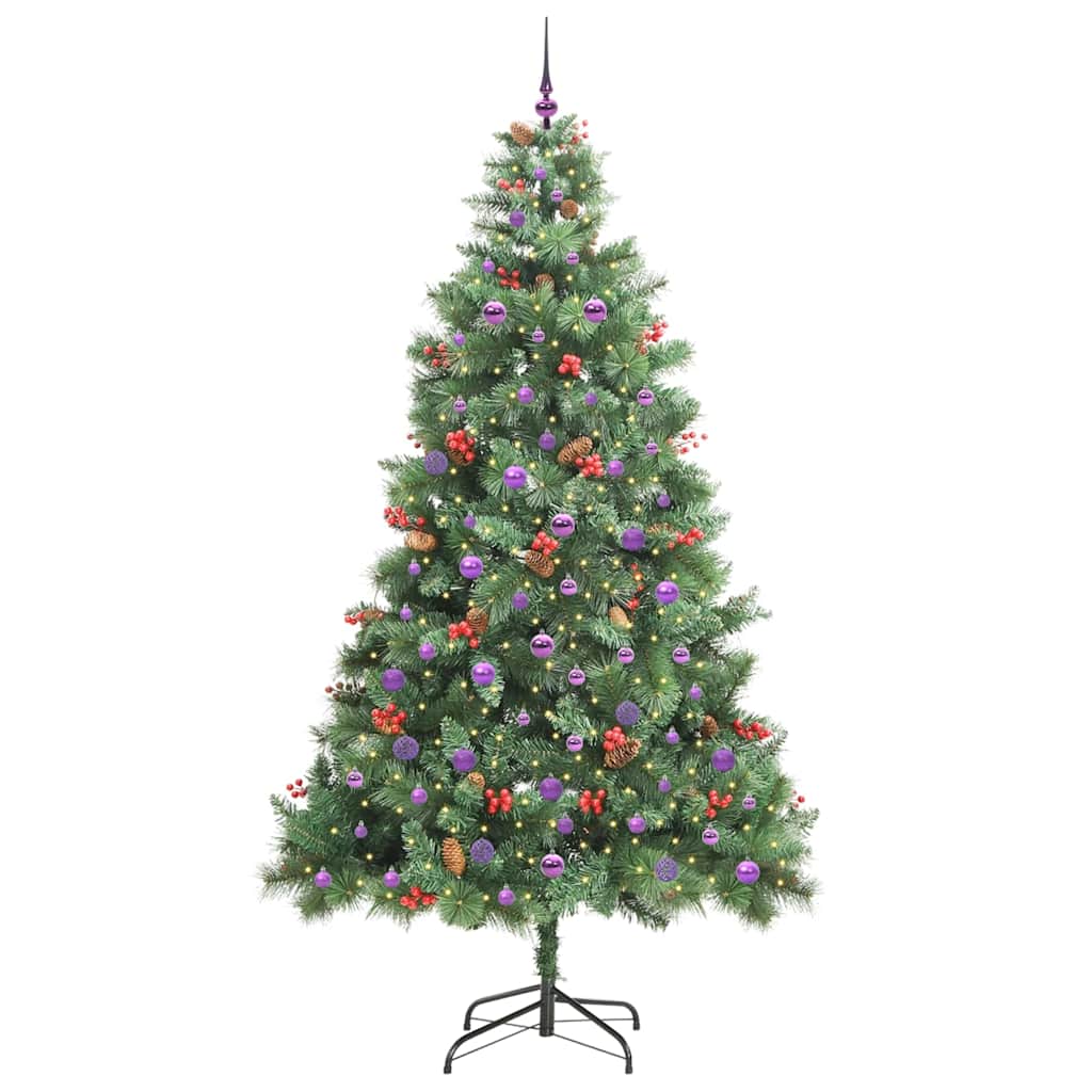 Albero di Natale artificiale 300 LED Bianco caldo PVC e Metallo