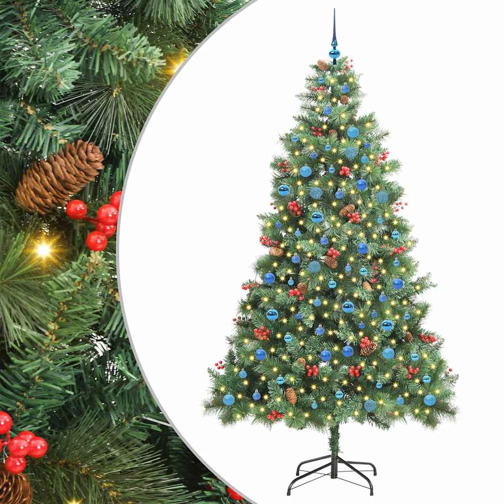 Albero di Natale artificiale 300 LED Bianco caldo PVC e Metallo