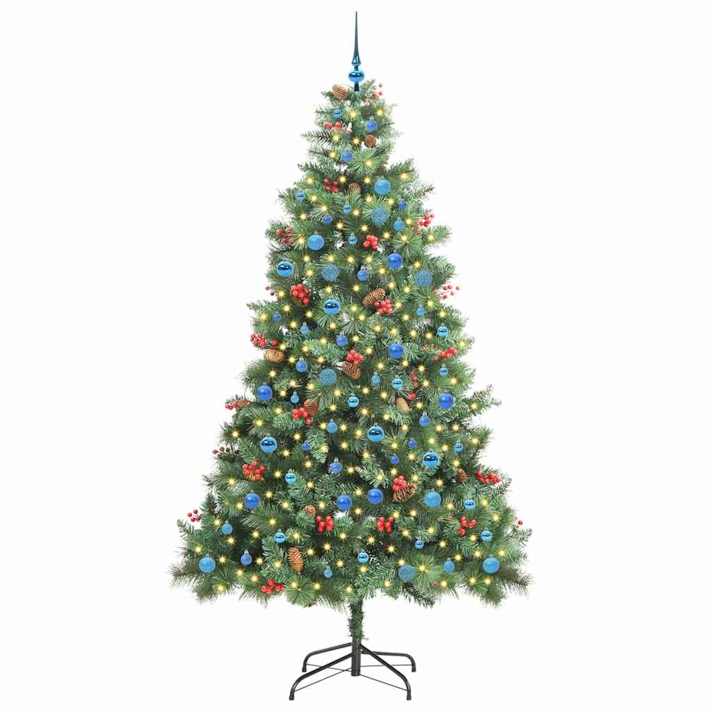 Albero di Natale artificiale 300 LED Bianco caldo PVC e Metallo