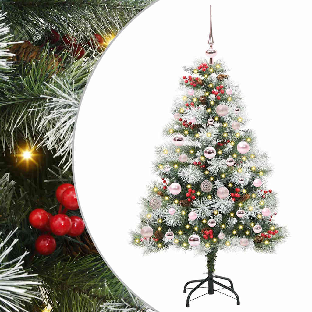 Albero di Natale artificiale Verde e bianco 120 cm