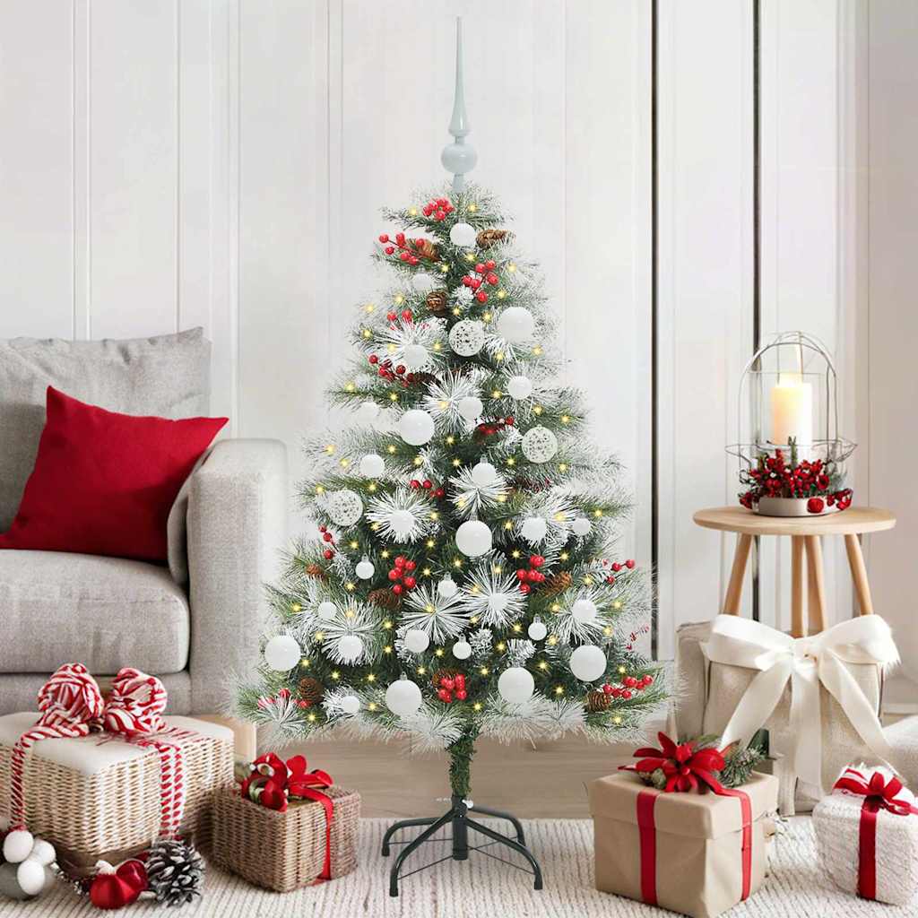 Albero di Natale artificiale Verde e bianco 120 cm