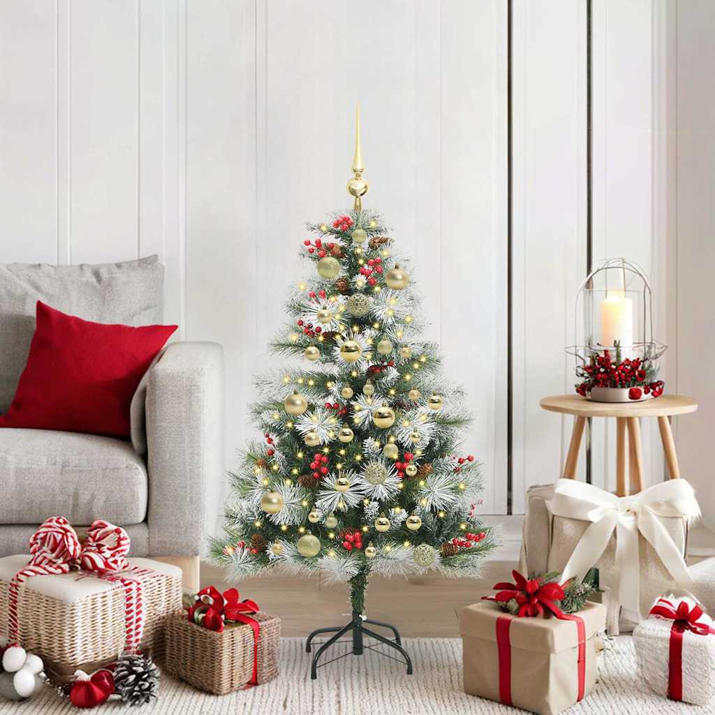 Albero di Natale artificiale Verde e bianco 120 cm