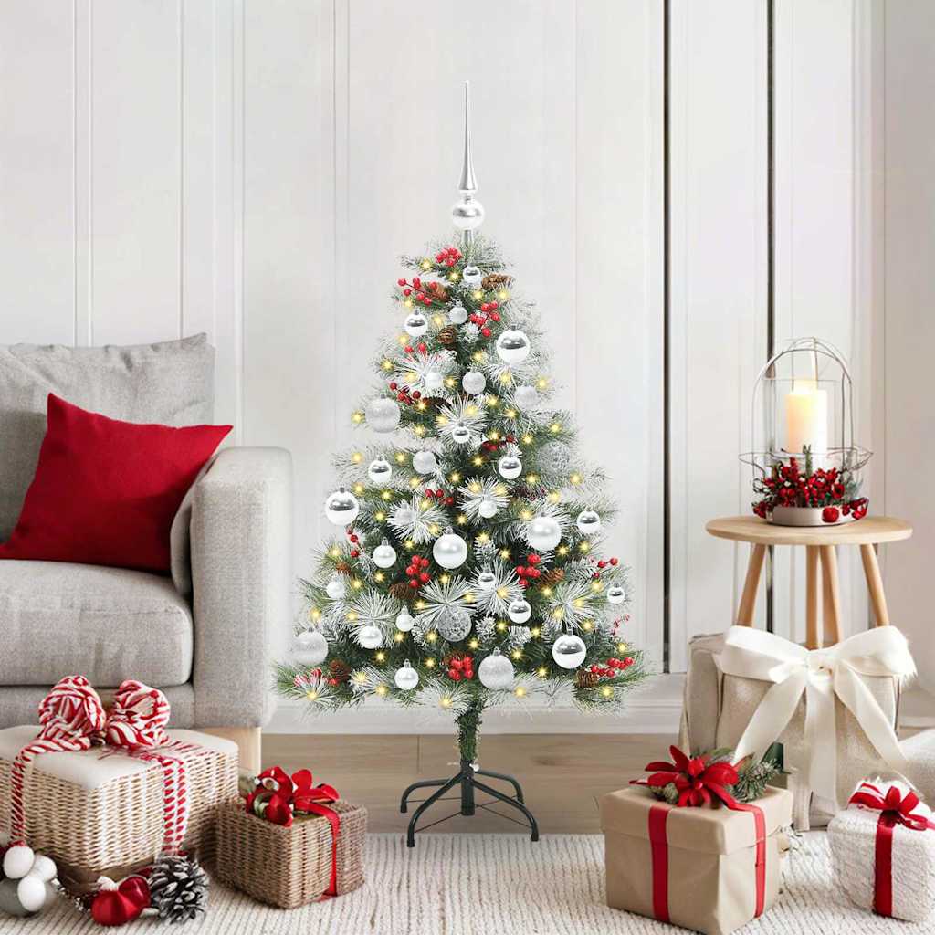 Albero di Natale artificiale Verde e bianco 120 cm