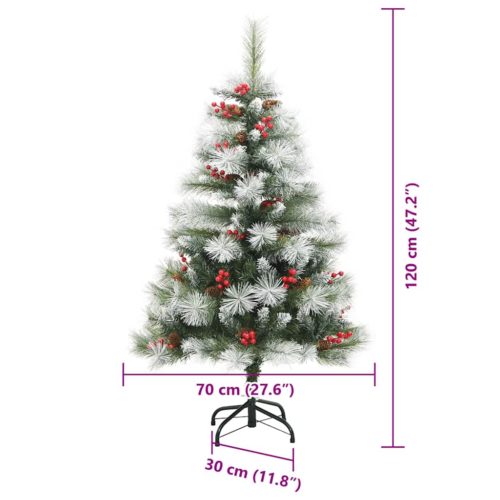 Albero di Natale artificiale Verde e bianco 120 cm