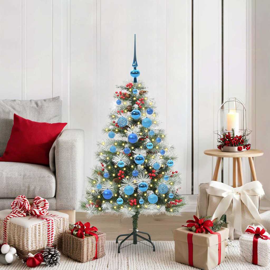 Albero di Natale artificiale Verde e bianco 120 cm