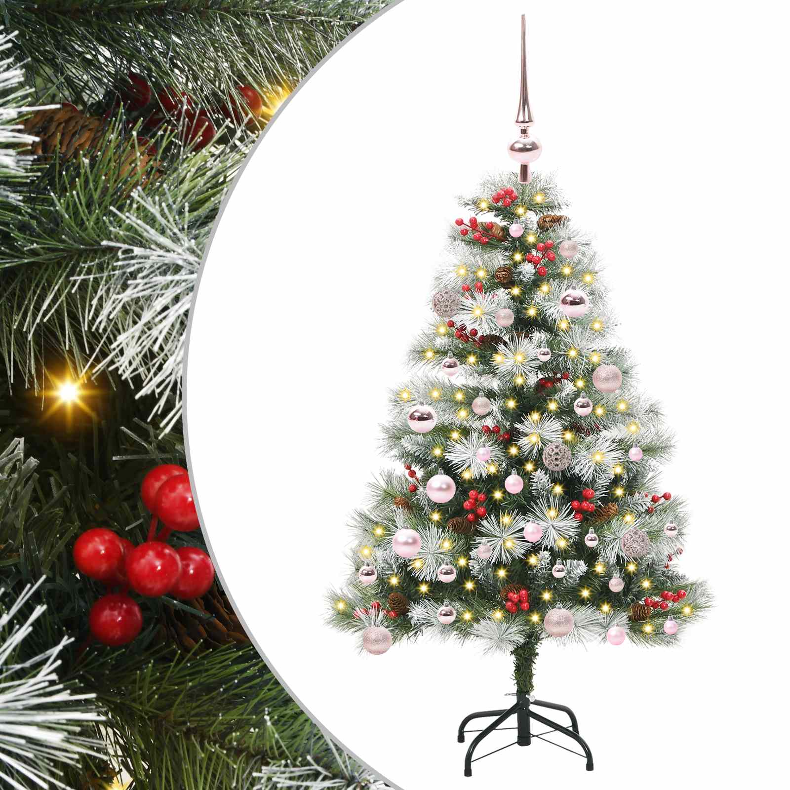 Albero di Natale artificiale Verde e bianco 150 cm