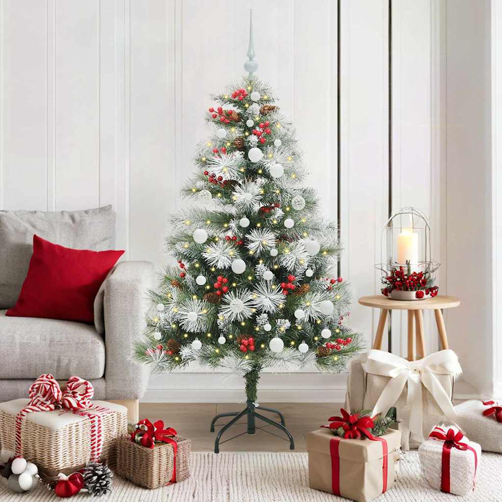 Albero di Natale artificiale Verde e bianco 150 cm