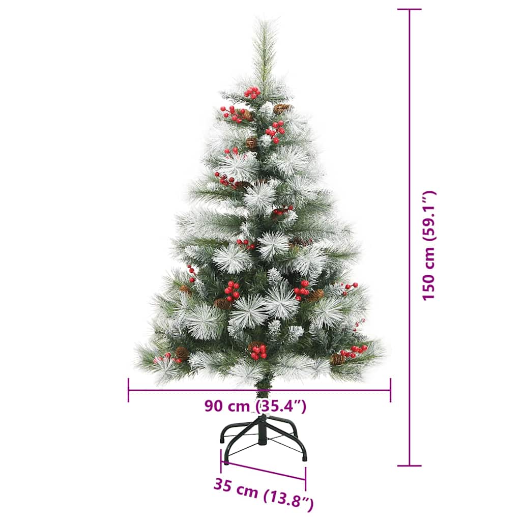 Albero di Natale artificiale Verde e bianco 150 cm