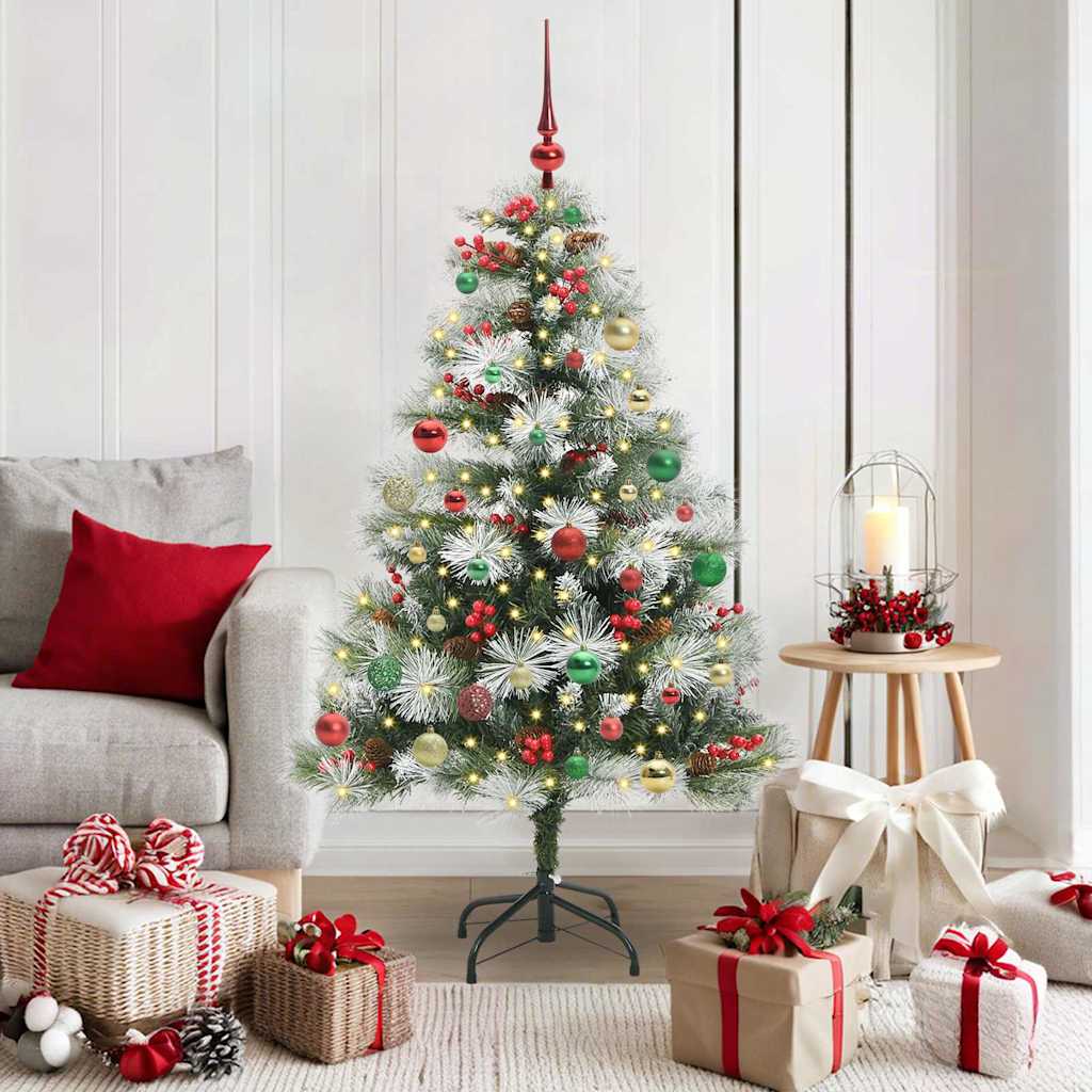 Albero di Natale artificiale Verde e bianco 150 cm