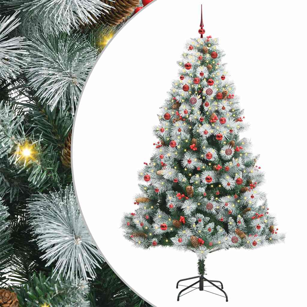 Albero di Natale artificiale Verde e bianco 210 cm