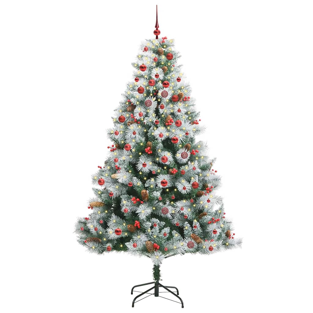 Albero di Natale artificiale Verde e bianco 210 cm