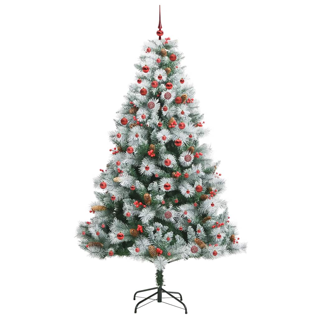Albero di Natale artificiale Verde e bianco 210 cm