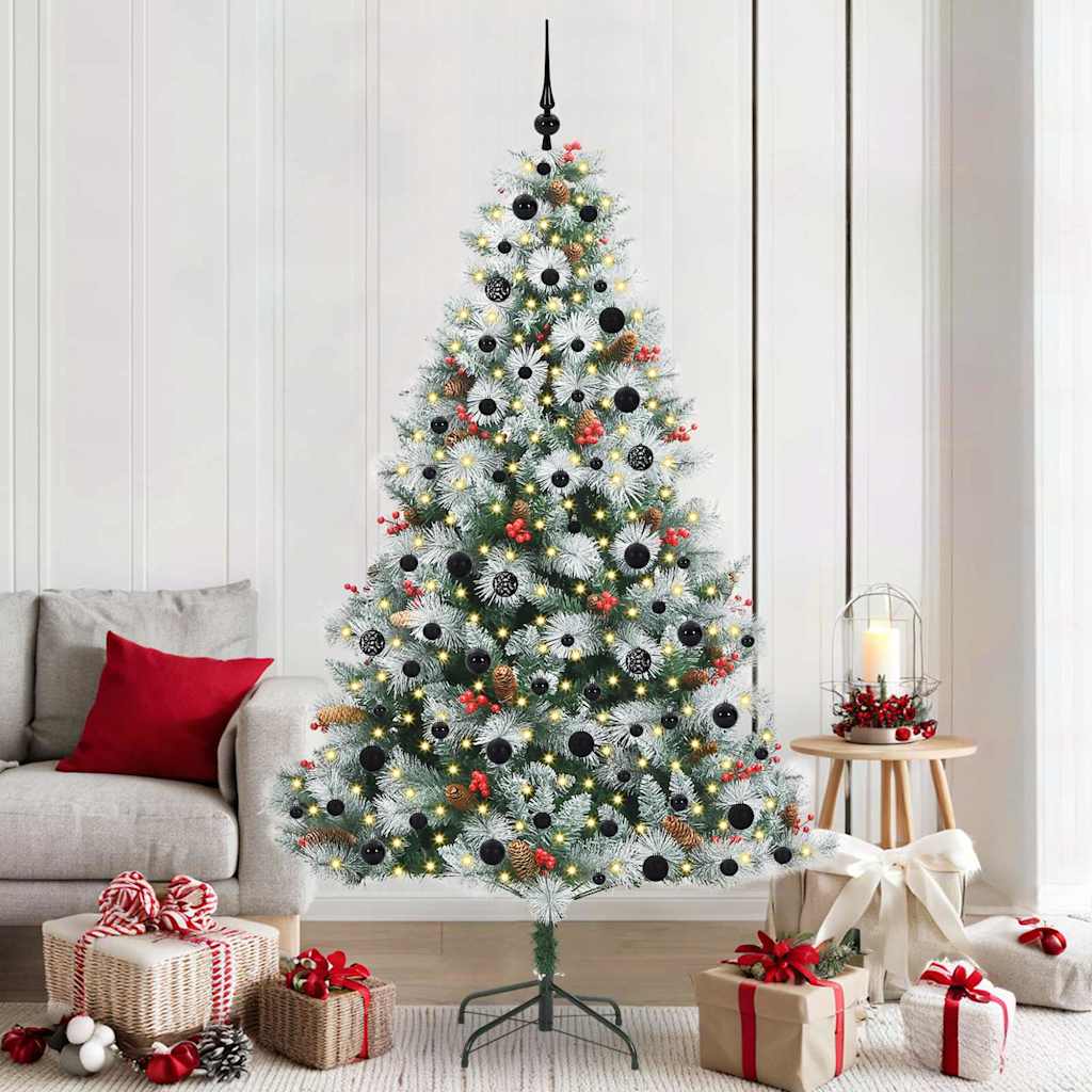 Albero di Natale artificiale Verde e bianco 210 cm