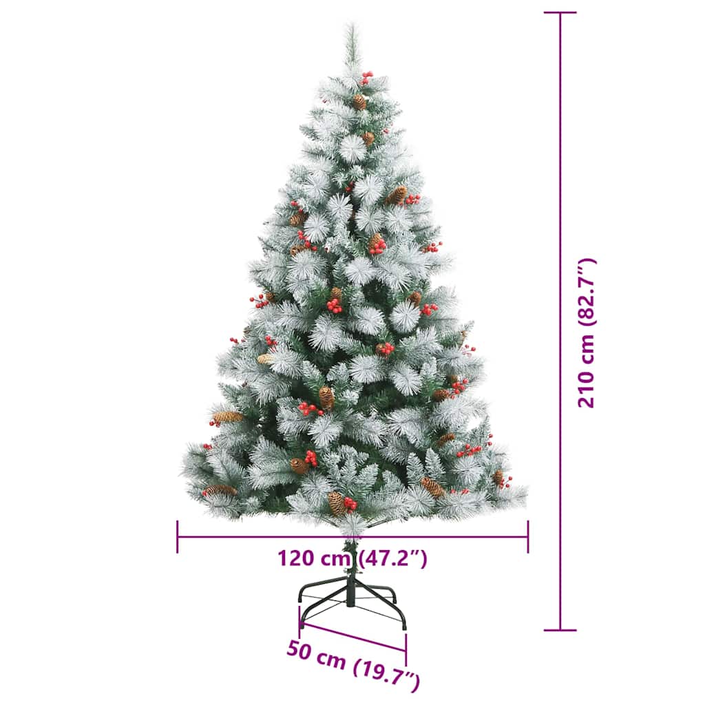 Albero di Natale artificiale Verde e bianco 210 cm
