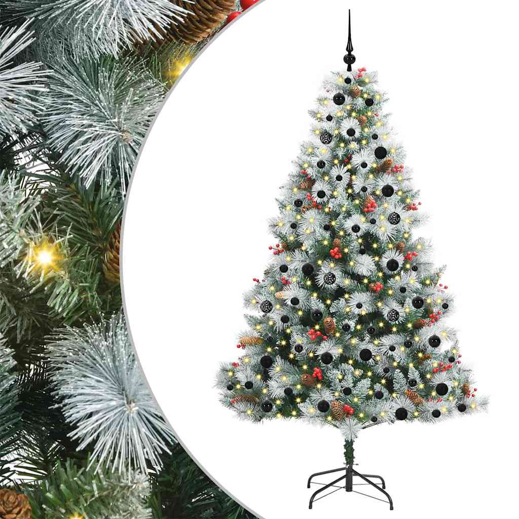 Albero di Natale artificiale Verde e bianco 210 cm