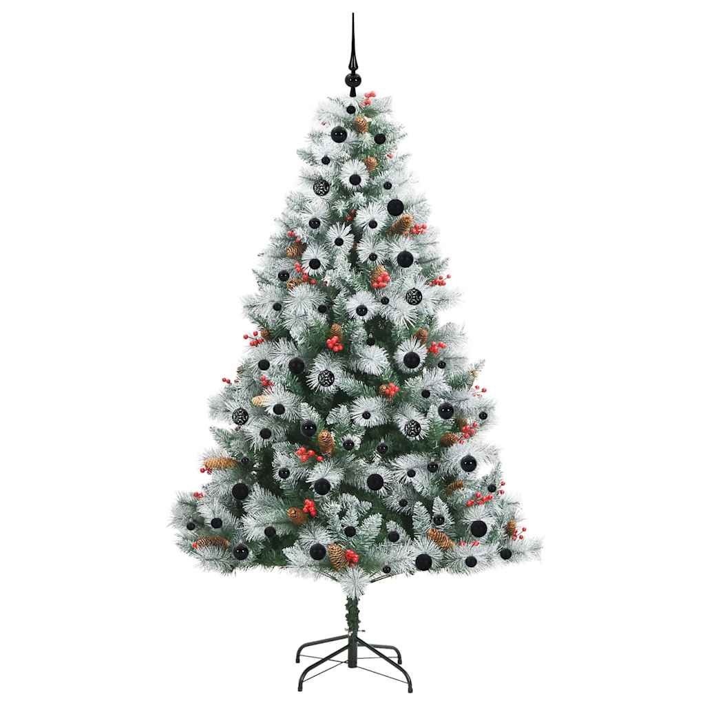 Albero di Natale artificiale Verde e bianco 210 cm
