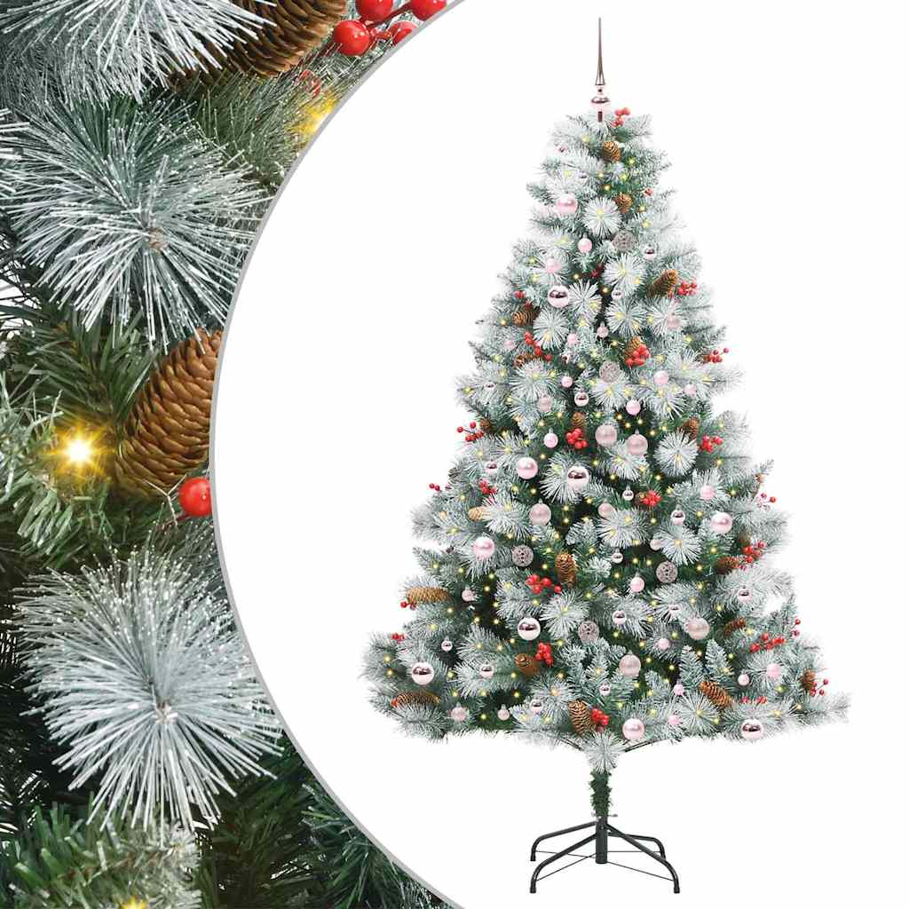 Albero di Natale artificiale Verde e bianco 210 cm