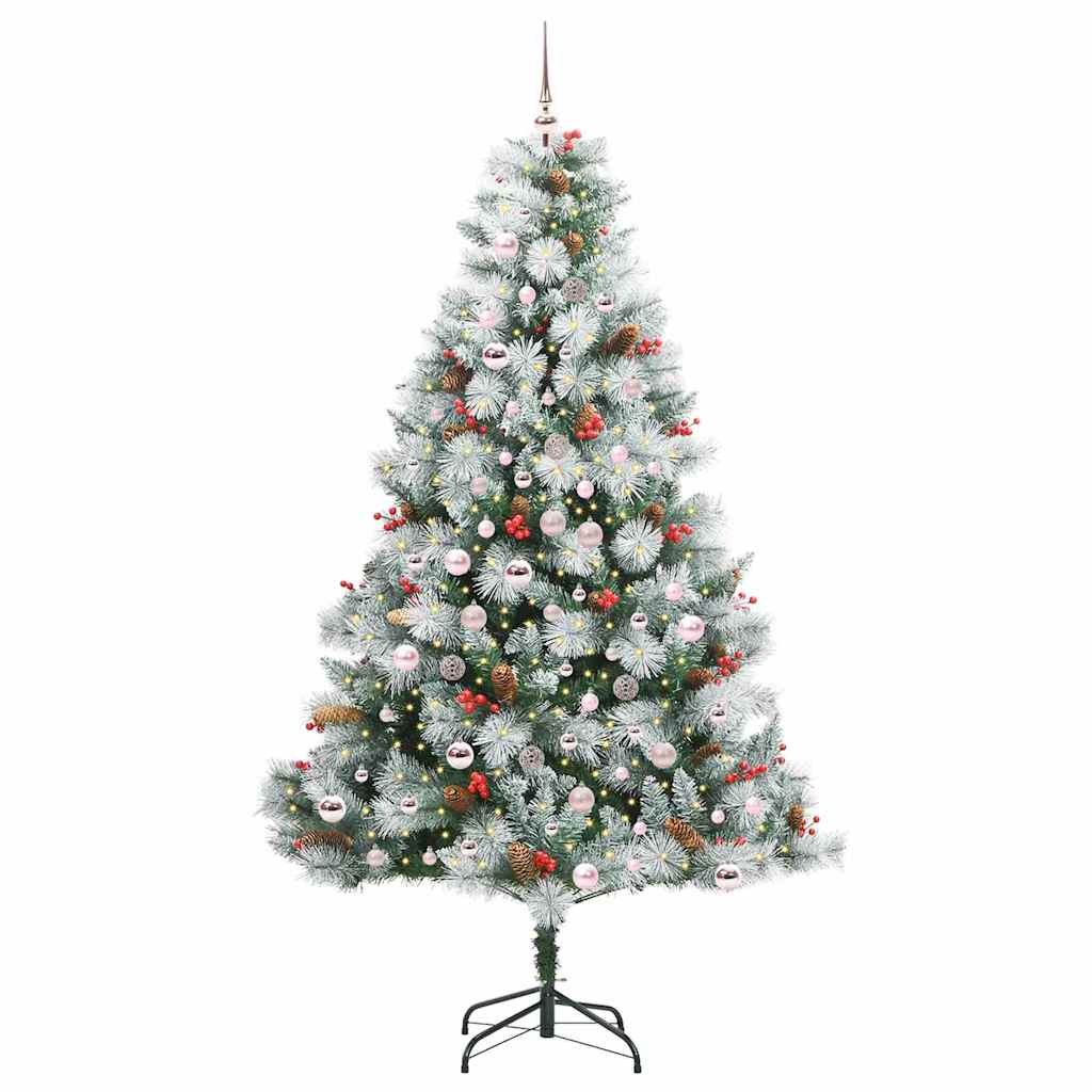 Albero di Natale artificiale Verde e bianco 210 cm
