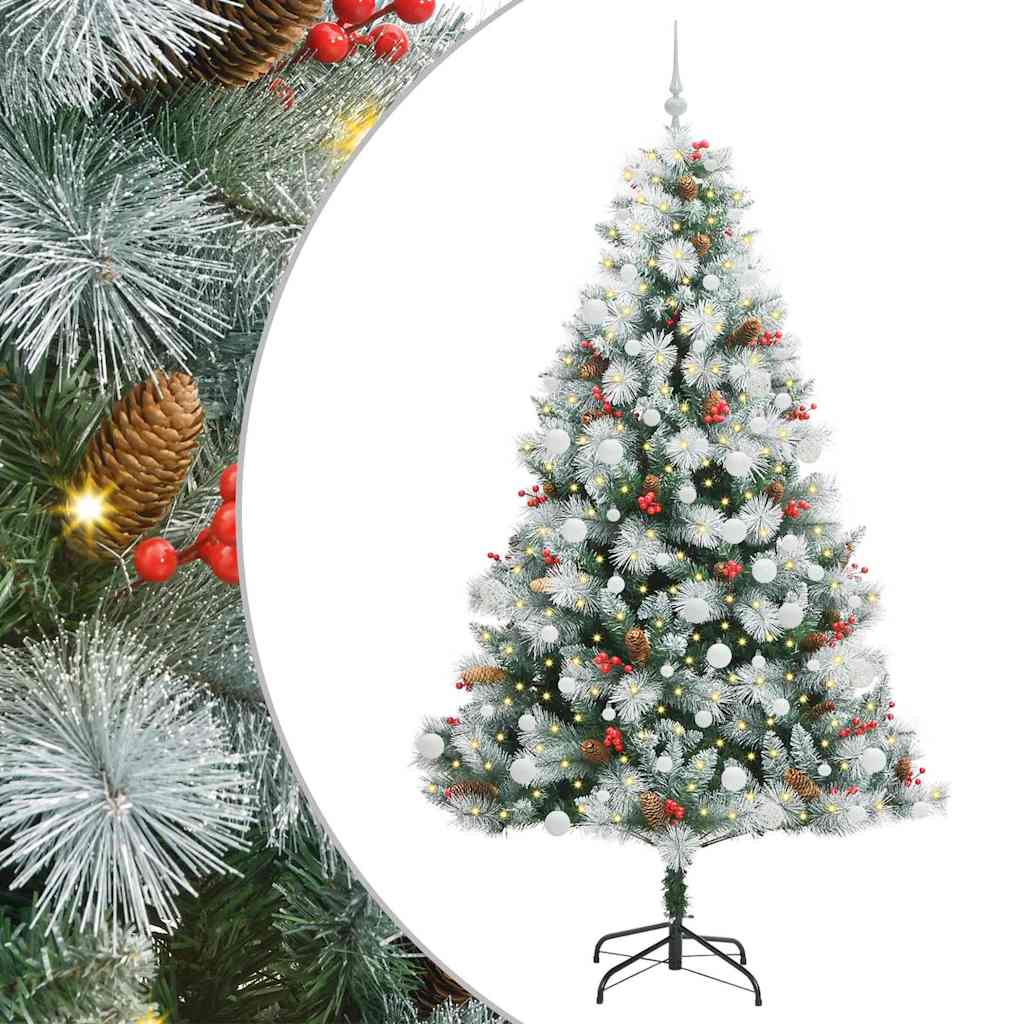 Albero di Natale artificiale Verde e bianco 210 cm