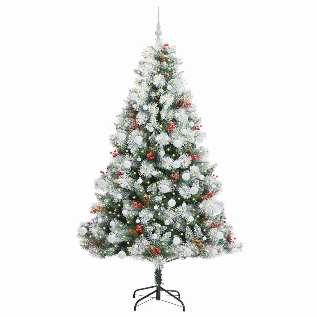 Albero di Natale artificiale Verde e bianco 210 cm
