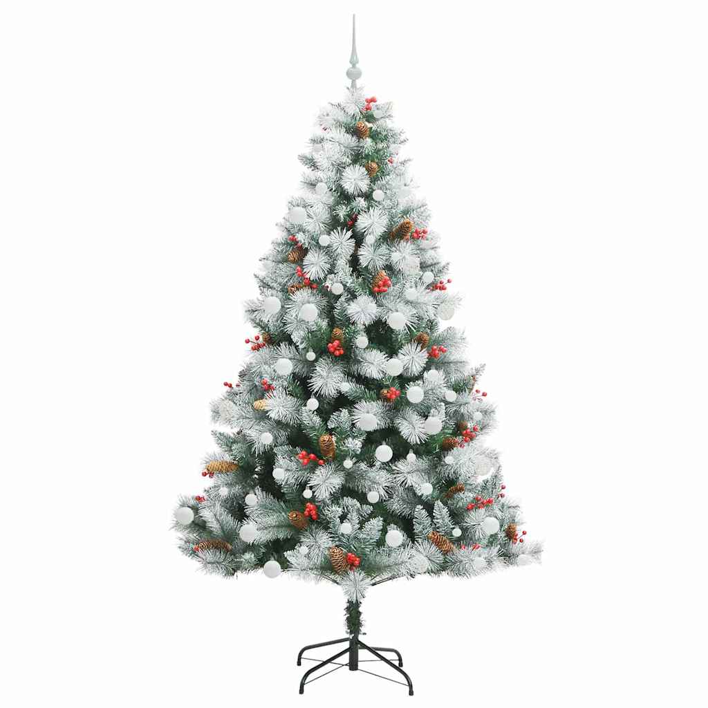 Albero di Natale artificiale Verde e bianco 210 cm