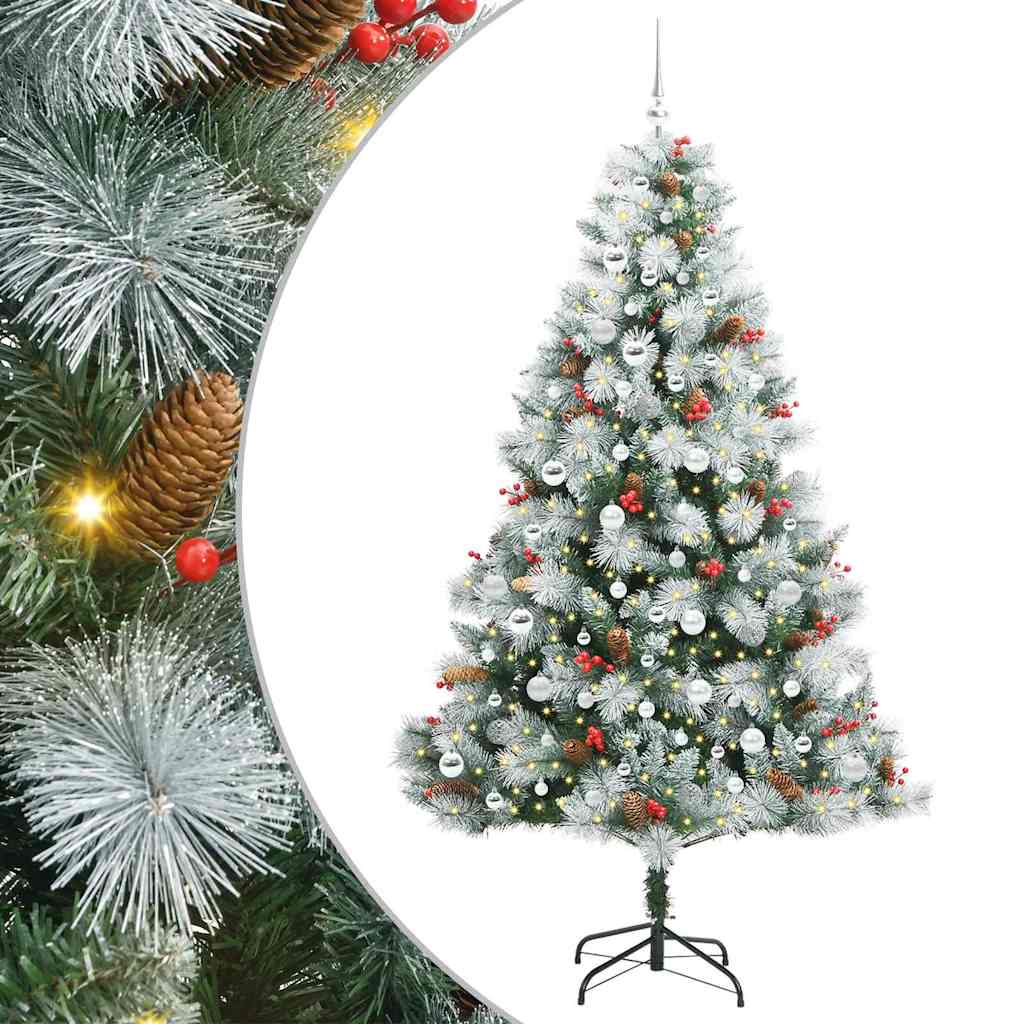 Albero di Natale artificiale Verde e bianco 210 cm