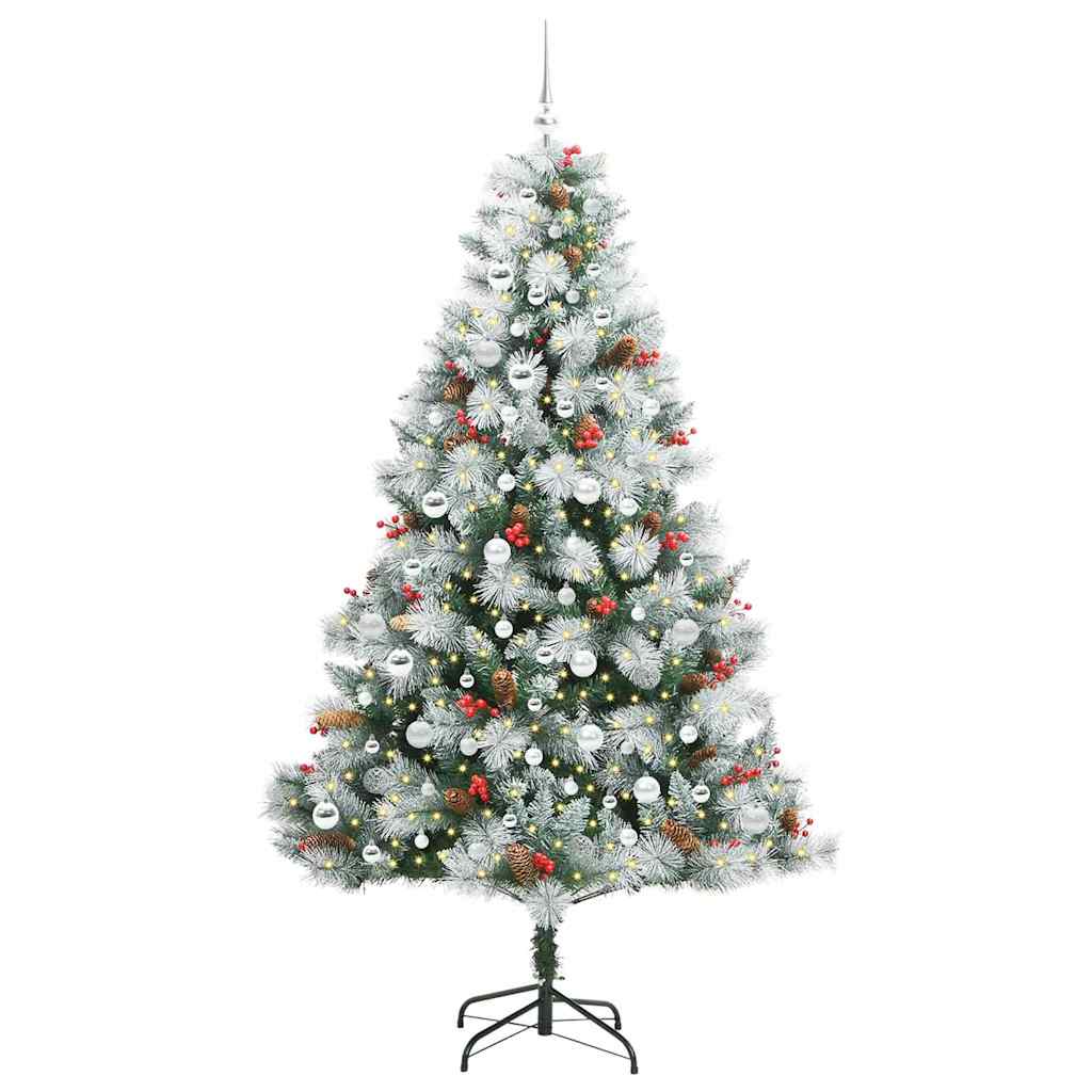 Albero di Natale artificiale Verde e bianco 210 cm