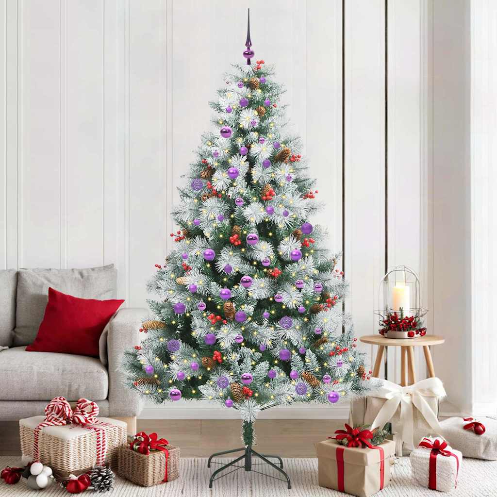 Albero di Natale artificiale Verde e bianco 210 cm
