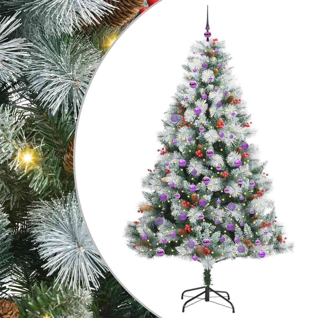 Albero di Natale artificiale Verde e bianco 210 cm