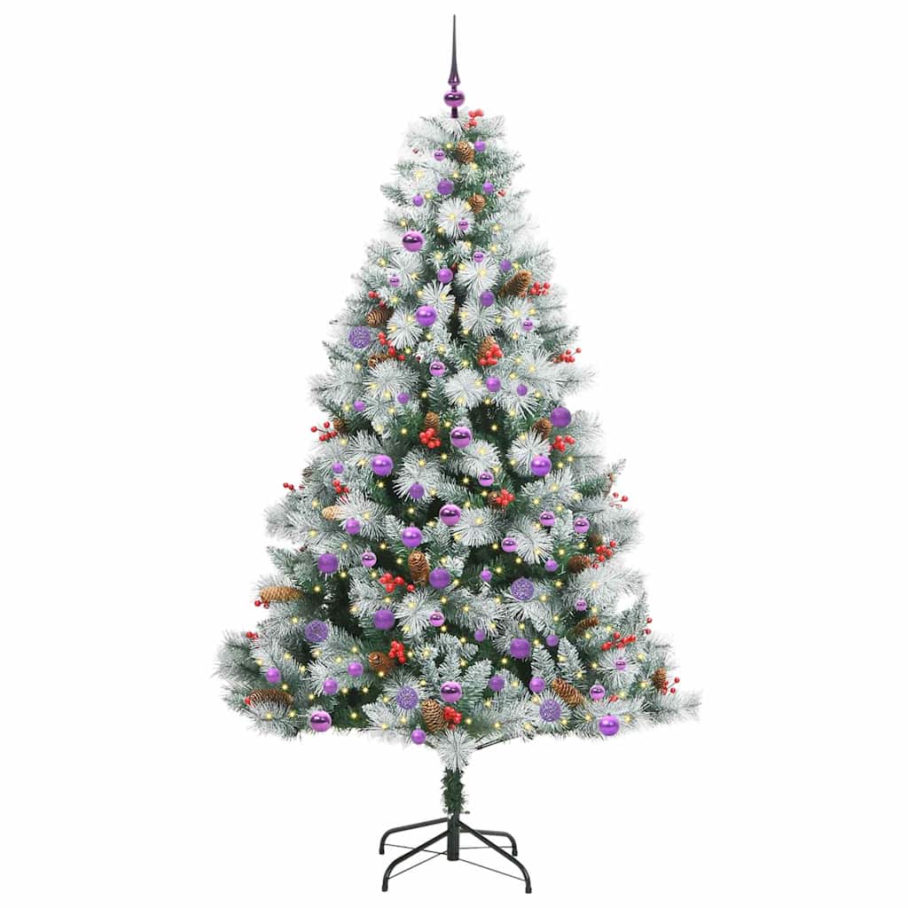 Albero di Natale artificiale Verde e bianco 210 cm