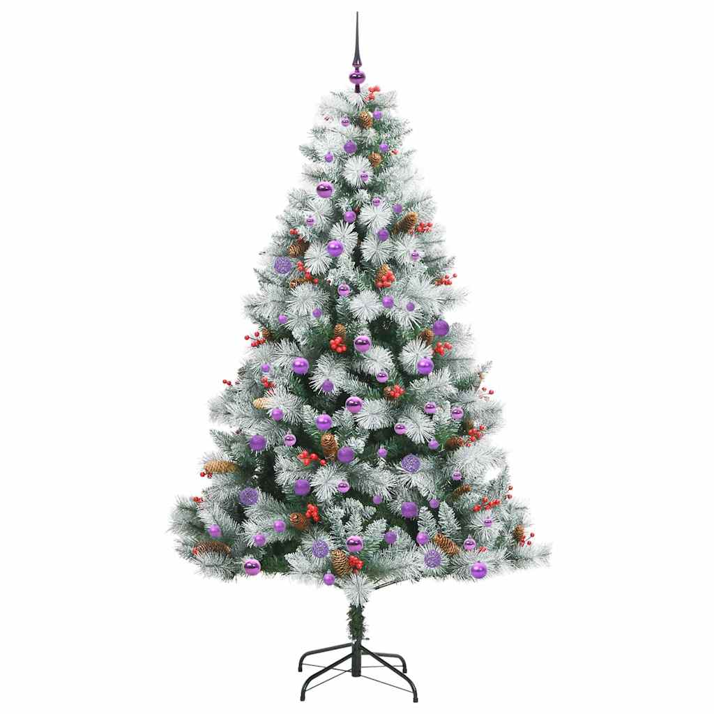 Albero di Natale artificiale Verde e bianco 210 cm