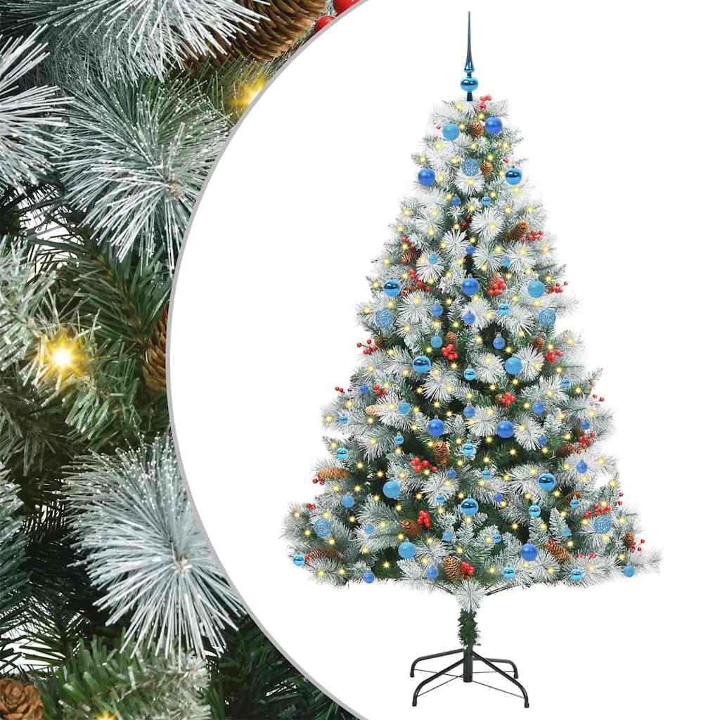 Albero di Natale artificiale Verde e bianco 210 cm