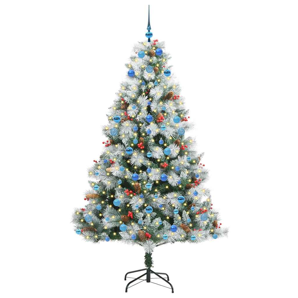 Albero di Natale artificiale Verde e bianco 210 cm