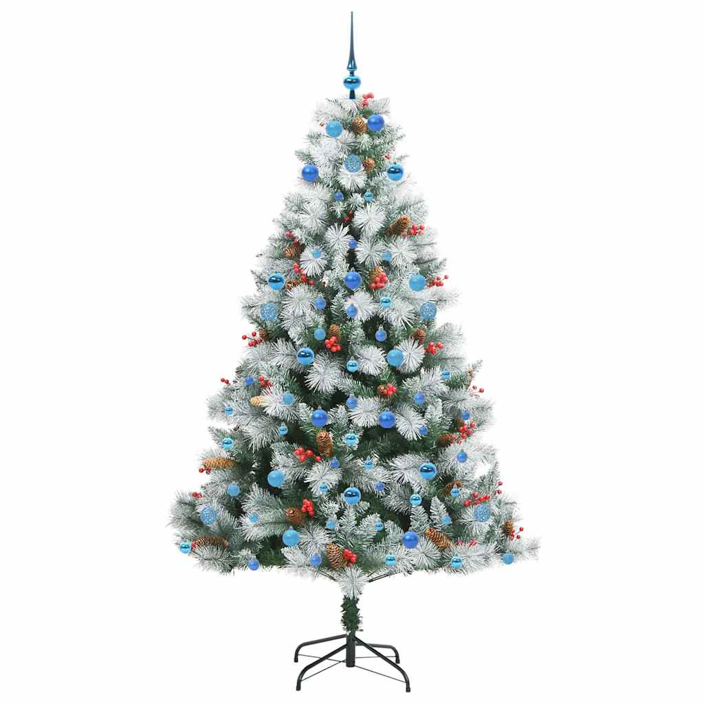 Albero di Natale artificiale Verde e bianco 210 cm