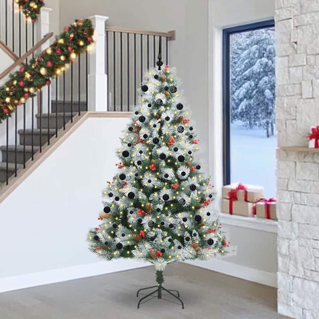 Albero di Natale artificiale Verde e bianco 240 cm