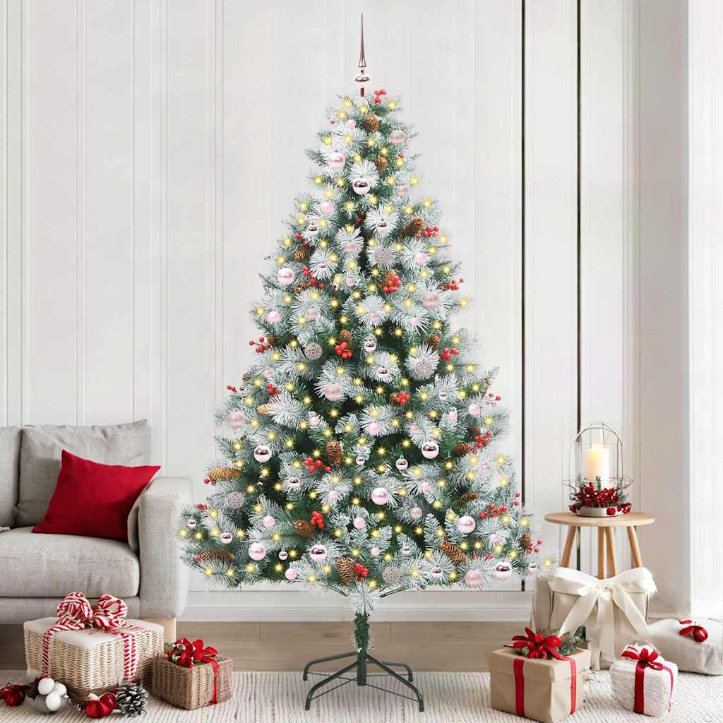 Albero di Natale artificiale Verde e bianco 240 cm