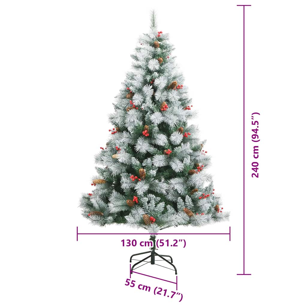 Albero di Natale artificiale Verde e bianco 240 cm